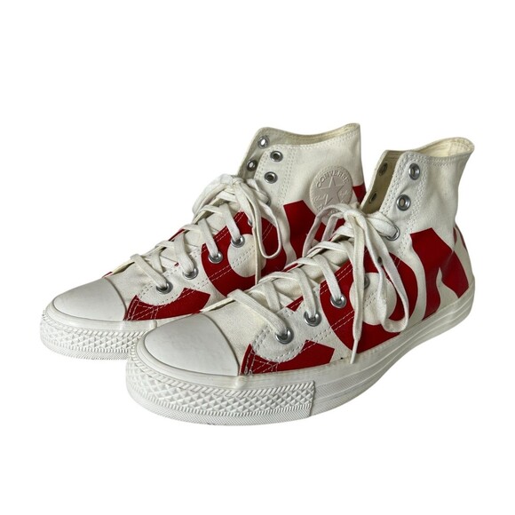 Converse Chuck Taylor All Star Wordmark Natural Red Canvas Hi Tops M10.5 / W12.5 - Picture 3 of 13